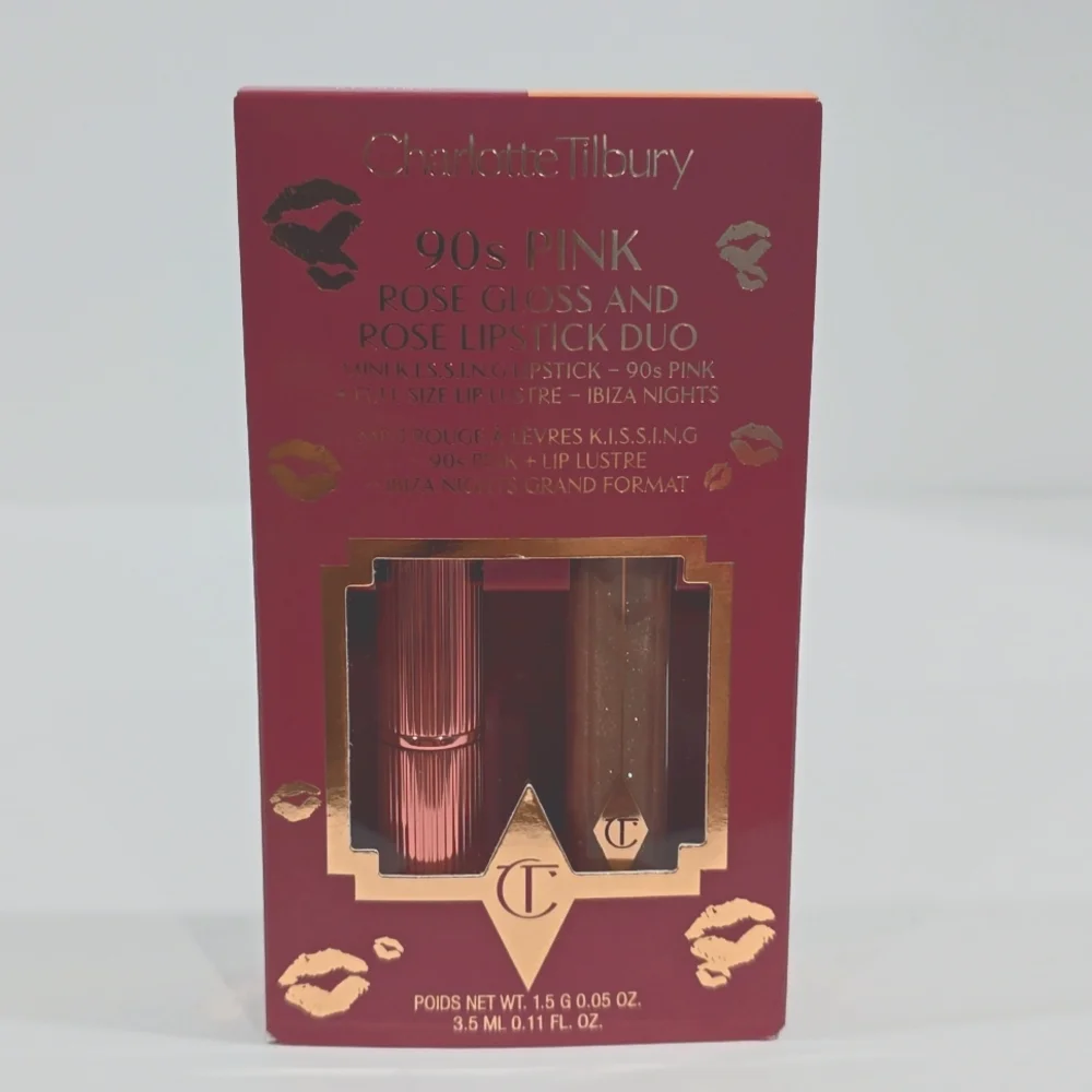 NIB ✅ Charlotte Tilbury  90's PINK - Rose Gloss & Rose Lipstick Duo